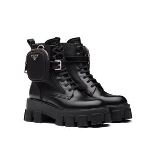 PRADA brushed Rois leather Combat Boot